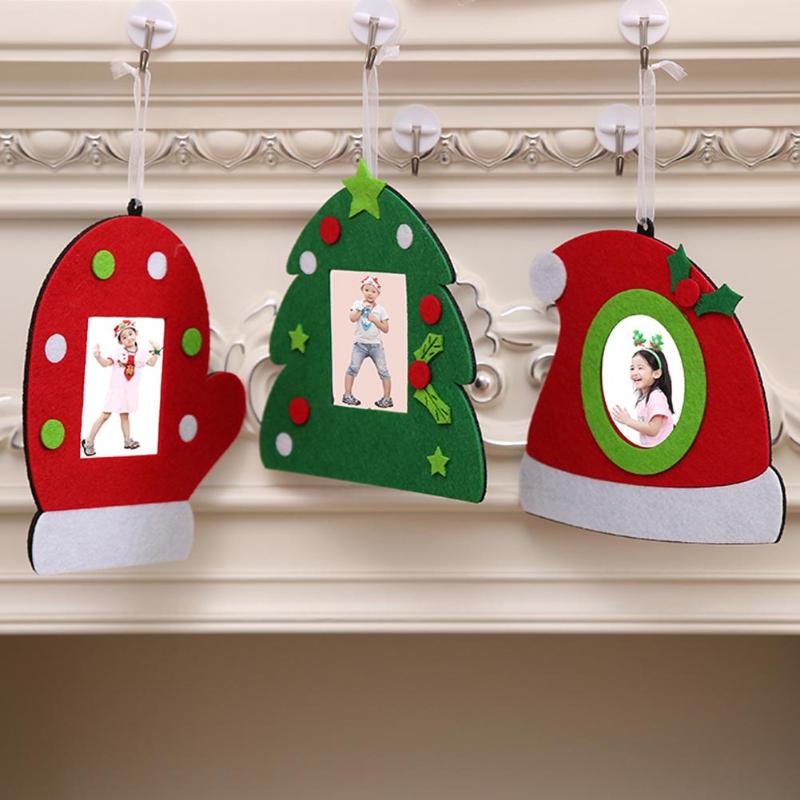 Christmas Non-woven Photo Frame Picture Holder Frame Xmas Tree Ornaments - ebowsos