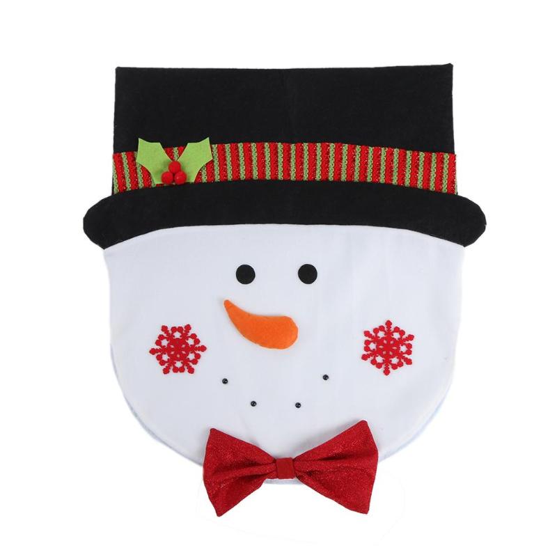 Christmas Party Hotel Restaurant Dinner Chair Cover Santa Snowman Cover - ebowsos