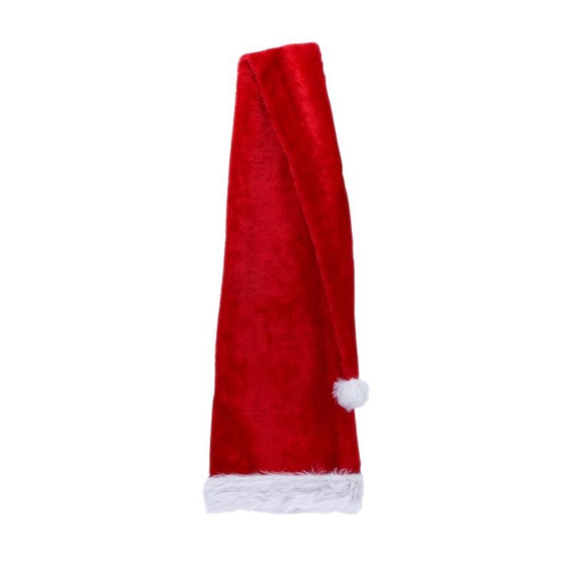 Christmas Party Santa Claus Long Hat Plush Cap Costume Adult Xmas Long Hats - ebowsos