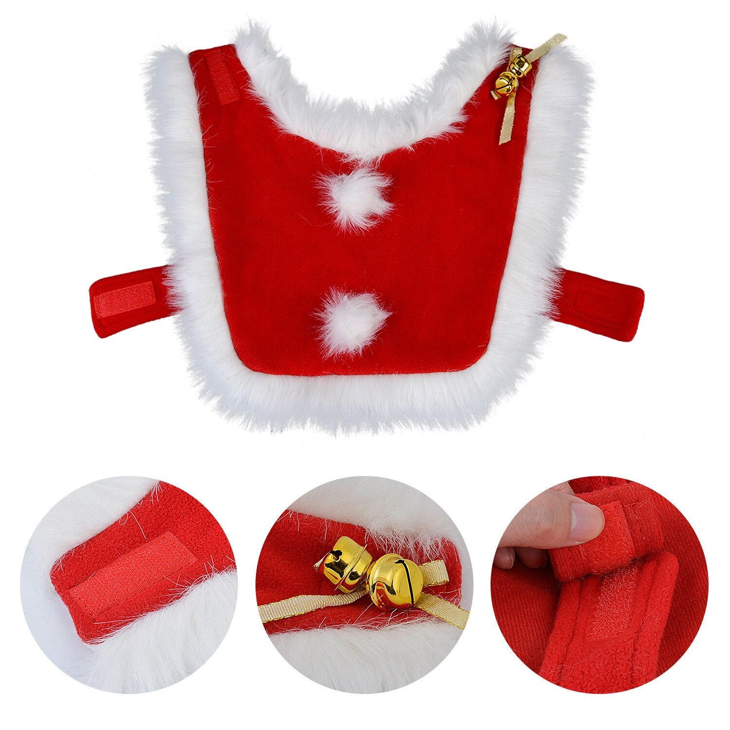 Christmas Pet Clothes Adjustable Cloaks Dogs Cat New Year Costumes Xmas Puppy Dogs Cloth With Bells Pet Clothing Supplies-ebowsos