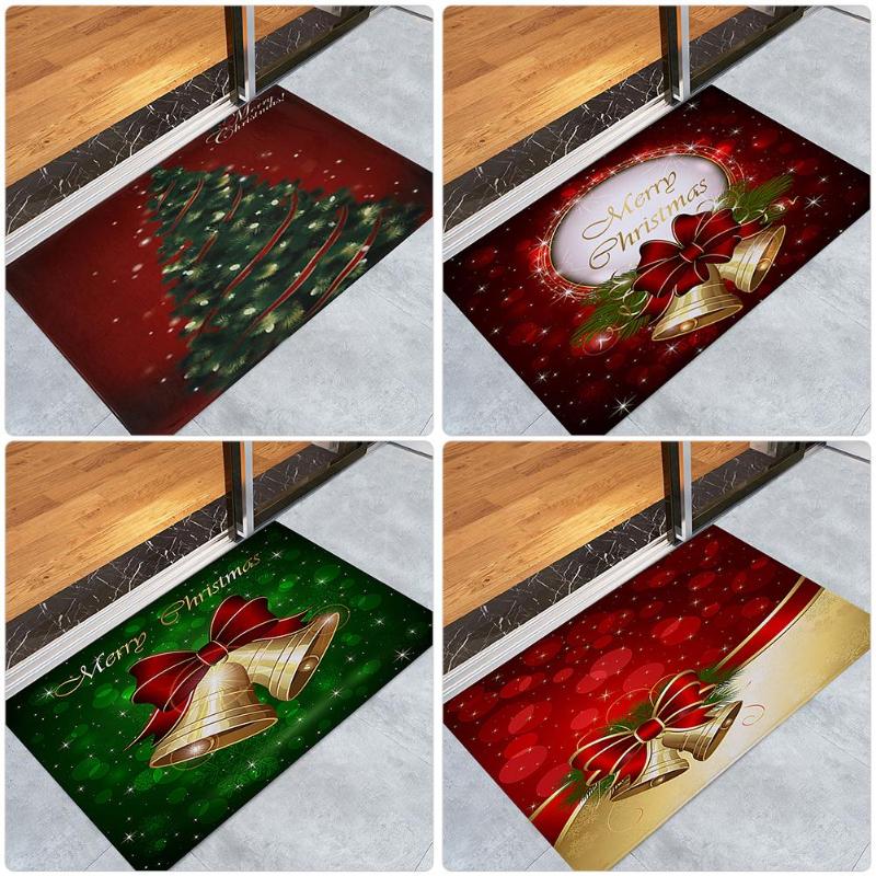 Christmas Printed Anti-Slip Mat Rug Bathroom Bedroom Floor Door Carpet Mat - ebowsos