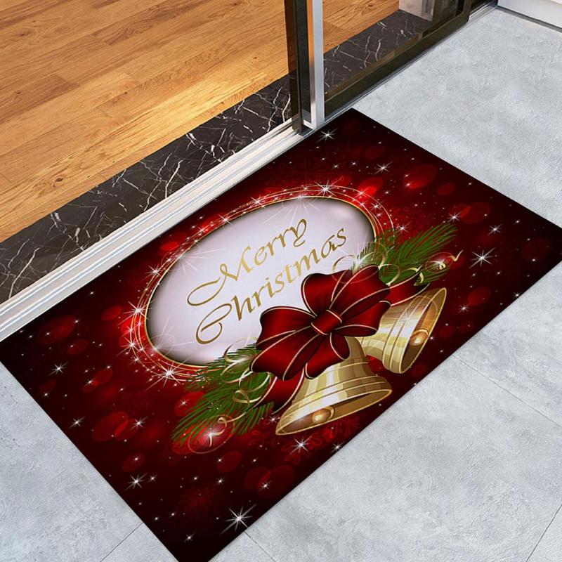 Christmas Printed Anti-Slip Mat Rug Bathroom Bedroom Floor Door Carpet Mat - ebowsos