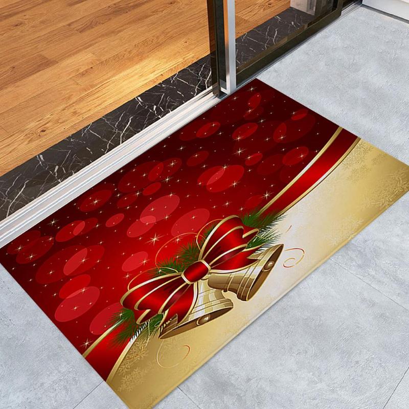 Christmas Printed Anti-Slip Mat Rug Bathroom Bedroom Floor Door Carpet Mat - ebowsos