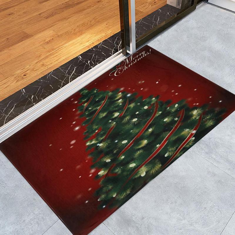 Christmas Printed Anti-Slip Mat Rug Bathroom Bedroom Floor Door Carpet Mat - ebowsos