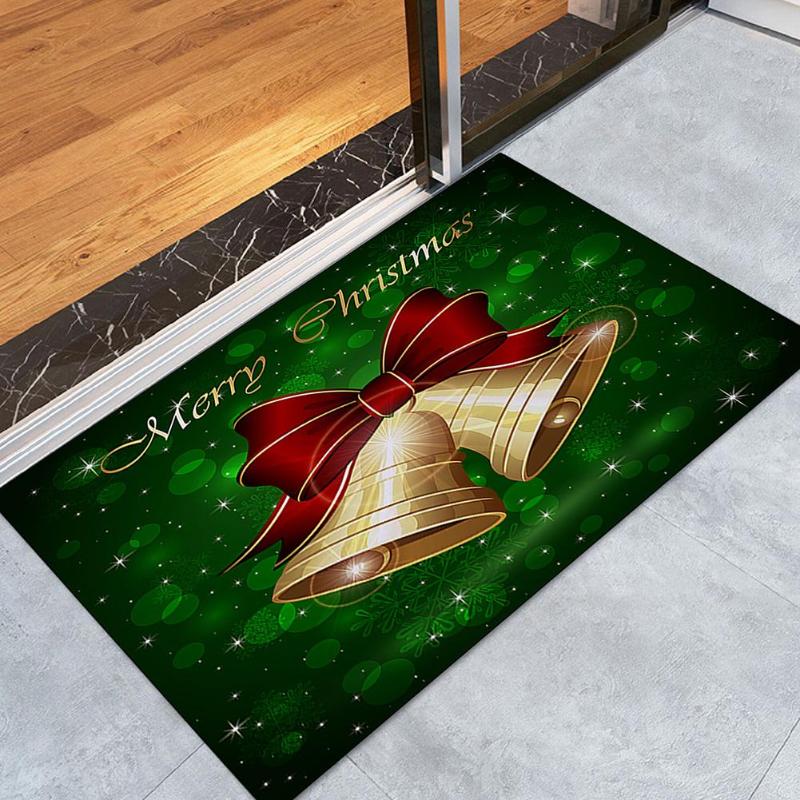 Christmas Printed Anti-Slip Mat Rug Bathroom Bedroom Floor Door Carpet Mat - ebowsos