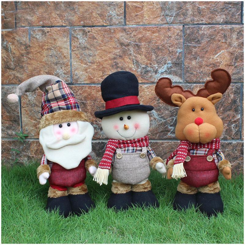 Christmas Santa Claus Snowman Reindeer Doll Home Yard Ornament Xmas Gift - ebowsos