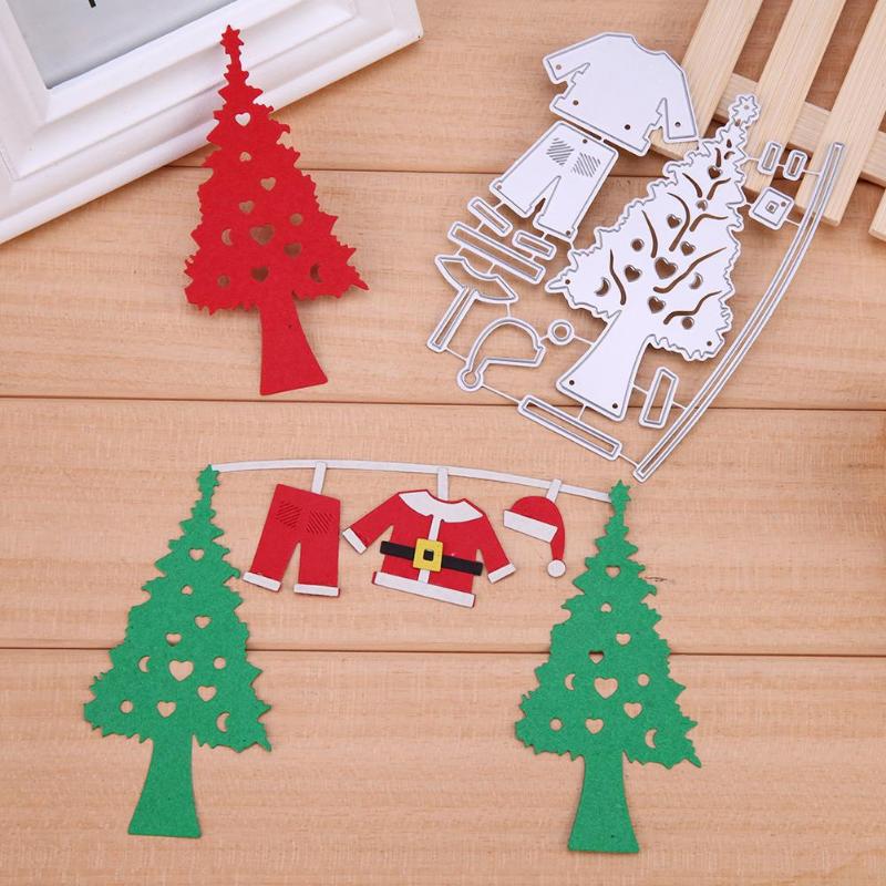 Christmas Set Cutting Dies Stencils Scrapbook DIY Craft Album Paper Card - ebowsos