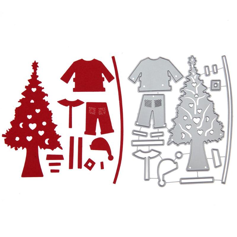 Christmas Set Cutting Dies Stencils Scrapbook DIY Craft Album Paper Card - ebowsos