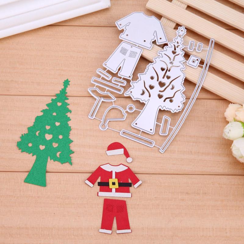 Christmas Set Cutting Dies Stencils Scrapbook DIY Craft Album Paper Card - ebowsos