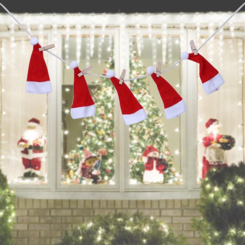 Christmas Small Hats Flag Fireplace Curtains Pennant Valance Christmas - ebowsos