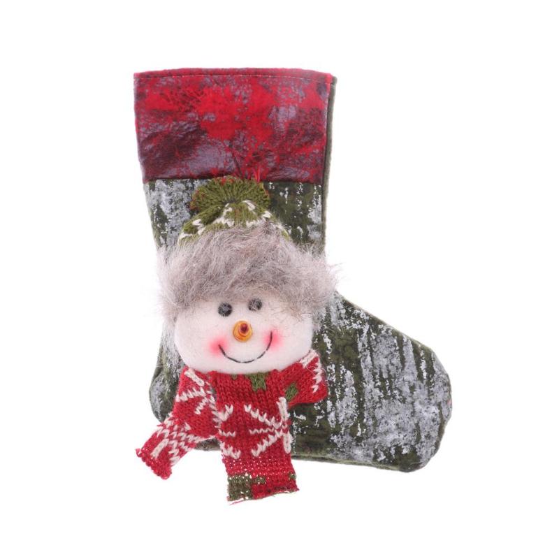 Christmas Small Sock Candy Gift Bag Tree Hanging Ornaments Festival Decor - ebowsos