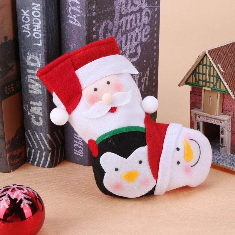 Christmas Sock Santa Claus Candy Gift Bag Tree Decoration Stocking - ebowsos