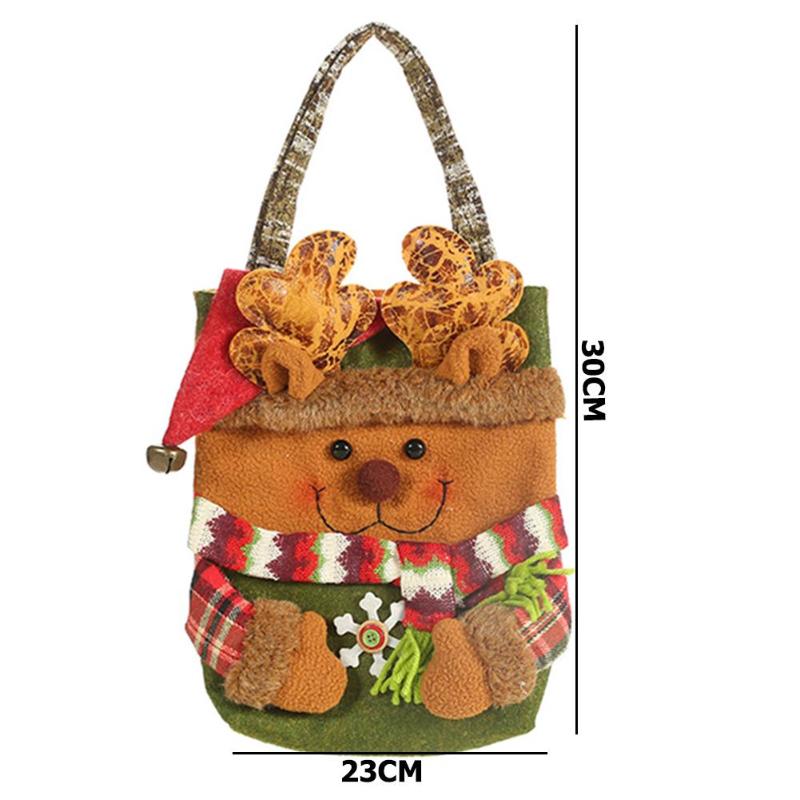 Christmas Stereo Cartoon Apple Handbag Multi-patterned Children Candy Gift Bag Festival Party Household Decorations - ebowsos