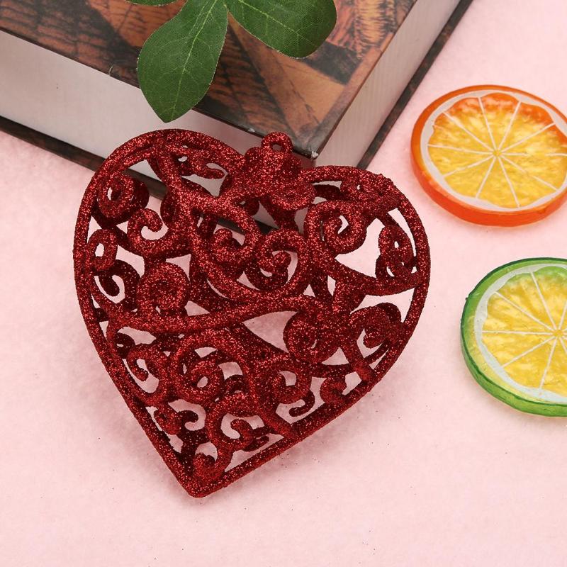 Christmas Tree Decoration Fashion Hollow Heart Shape Glitter Ornament D4 - ebowsos