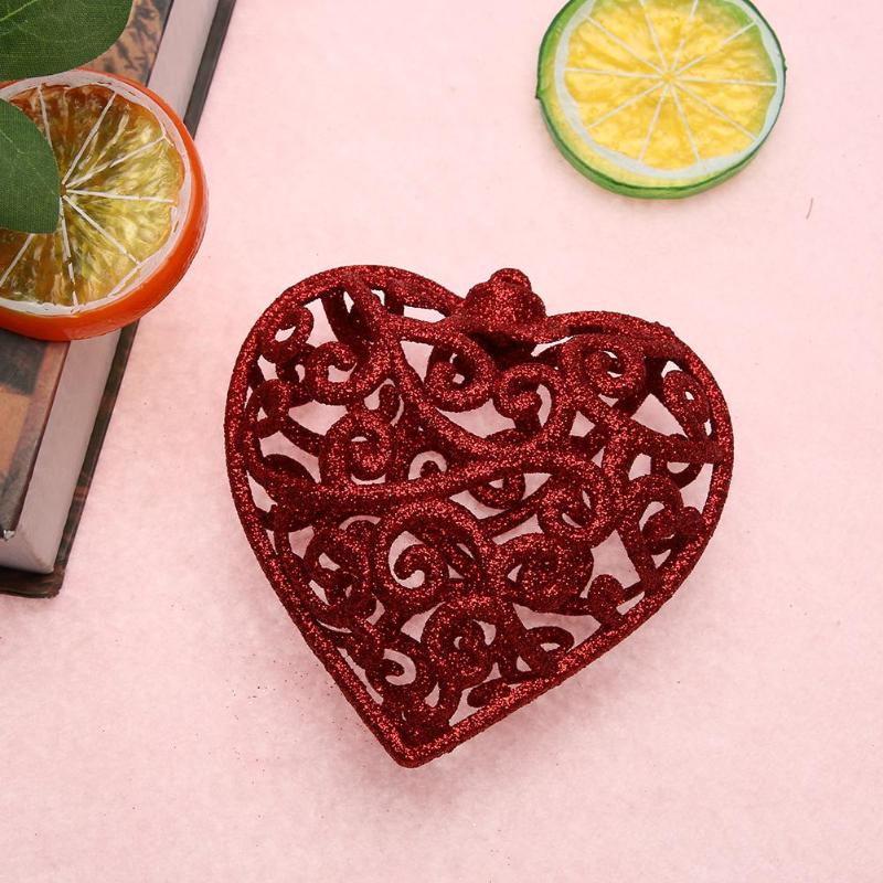 Christmas Tree Decoration Fashion Hollow Heart Shape Glitter Ornament D4 - ebowsos