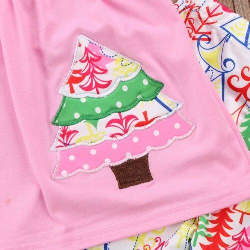 Christmas Tree Sweet Kids Baby Girls Clothing Sets Clothes Outfits T-shirt Top Long Pants Leggings - ebowsos