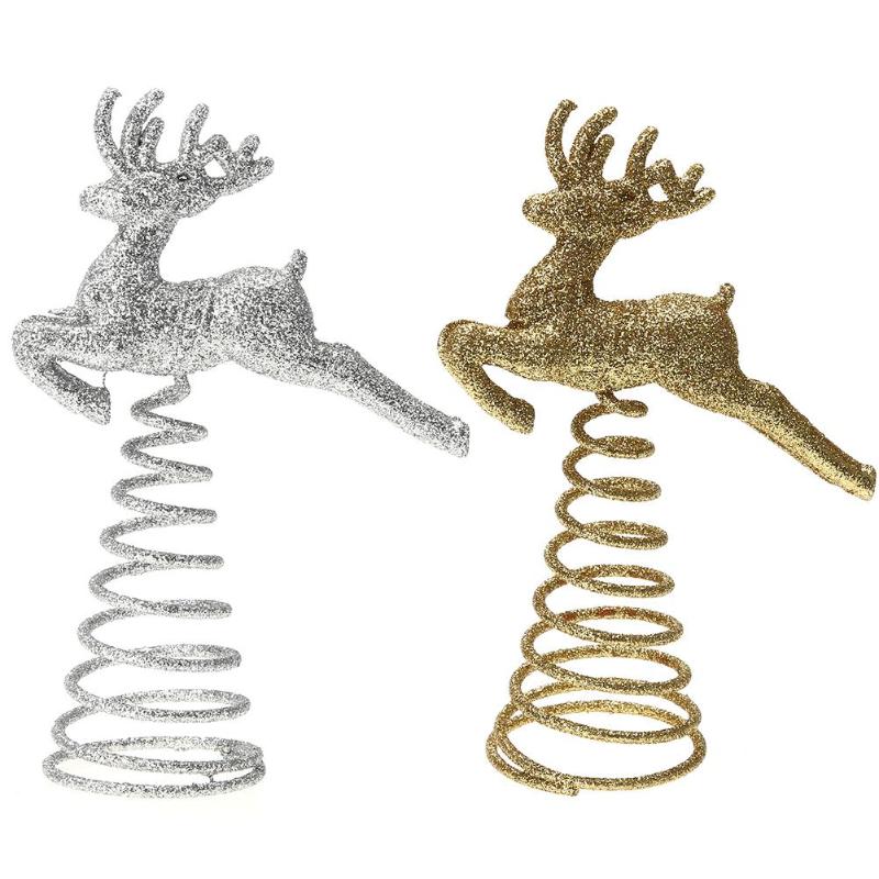 Christmas Tree Top Running Deer Hollow Angel with Spring Xmas Natal Ornament Christmas Decorations for Home - ebowsos