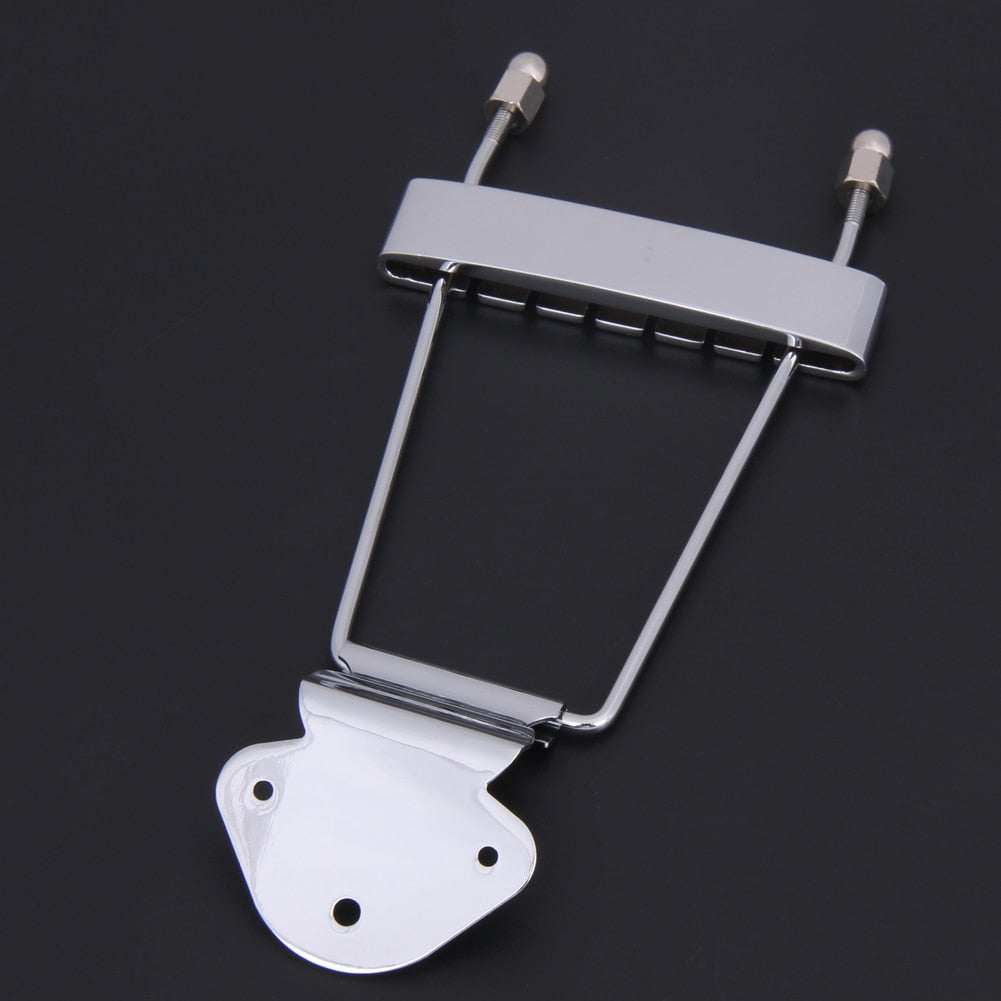 Chrome Tailpiece Trapeze Open Frame Bridge for 6 String Archtop Guitar US#V-ebowsos