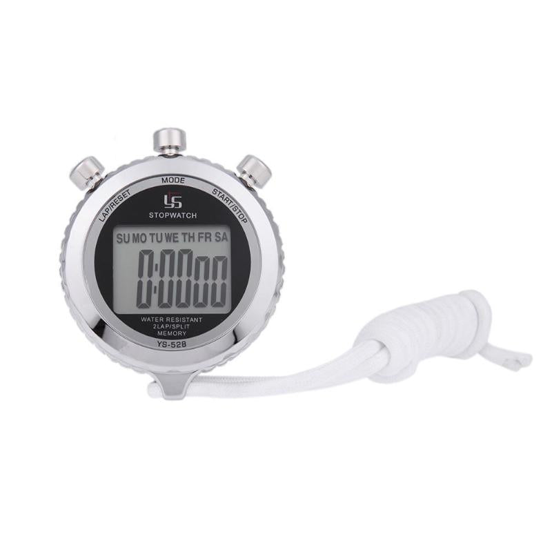 Chronograph Metal Digital Timer Stopwatch Sports Counter Waterproof Handheld LCD Antimagnetic Stopwatch-ebowsos