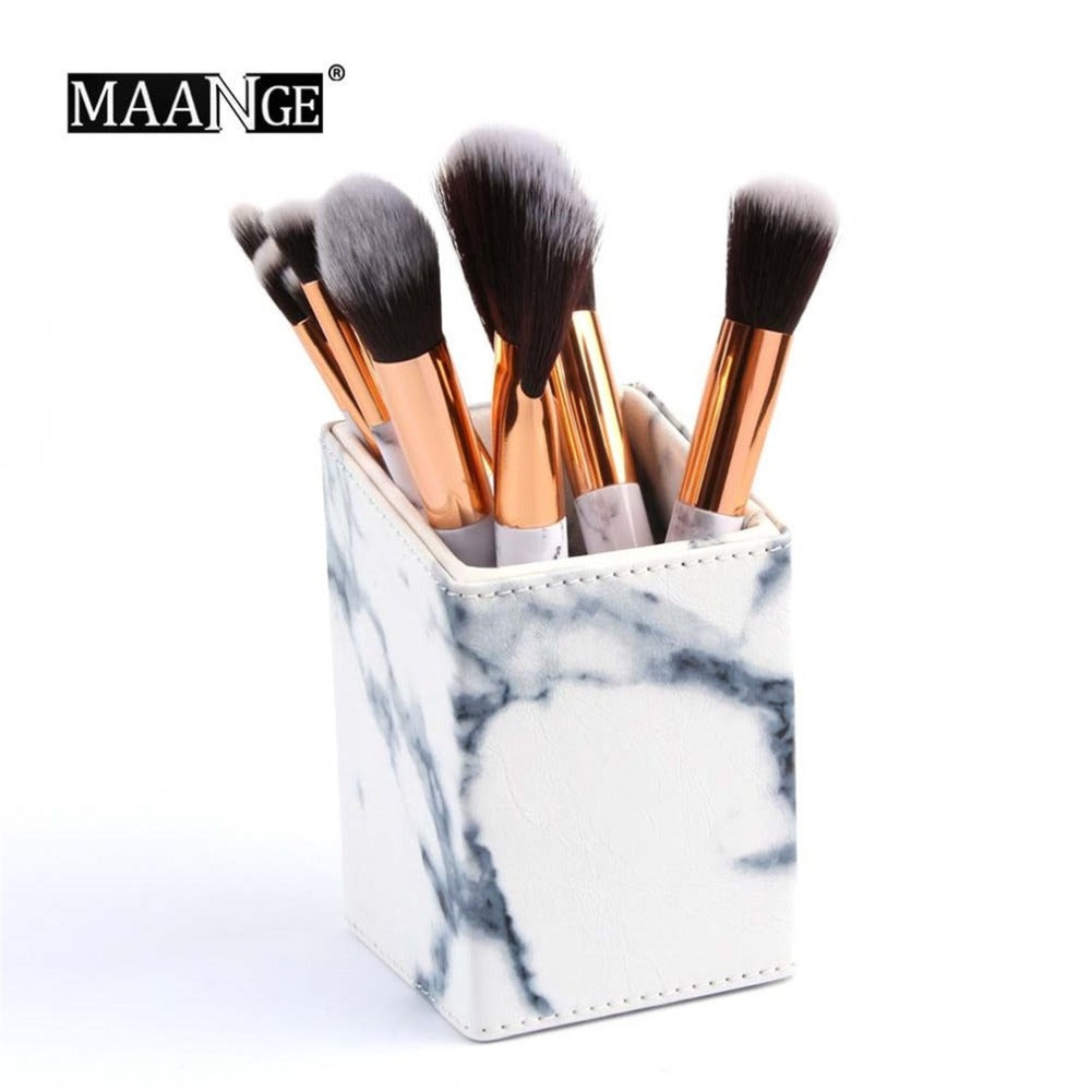 Classic Marble Pattern Makeup Brushes Case Portable Size Pen Storage Holder Organizer Cosmetic Brush Container High Quality - ebowsos