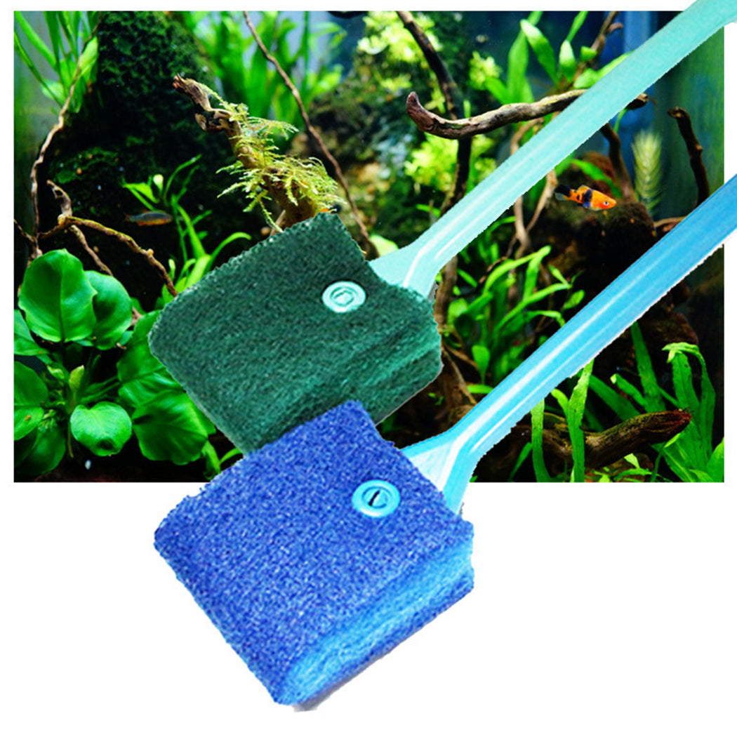 Cleaning Tools 2pcs Aquarium Cleaning Brush 40cm 2 Head Sponge Aquarium Window Glass Algae Cleaning Brush Fish Tank Brushes-ebowsos