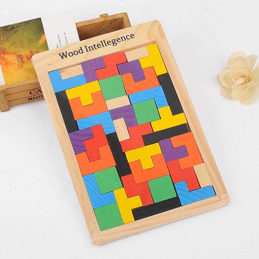 Colorful Wooden Tangram Brain Teaser Puzzle Toys Tetris Game Preschool Magination Intellectual Educational Kid Toy Gift-ebowsos