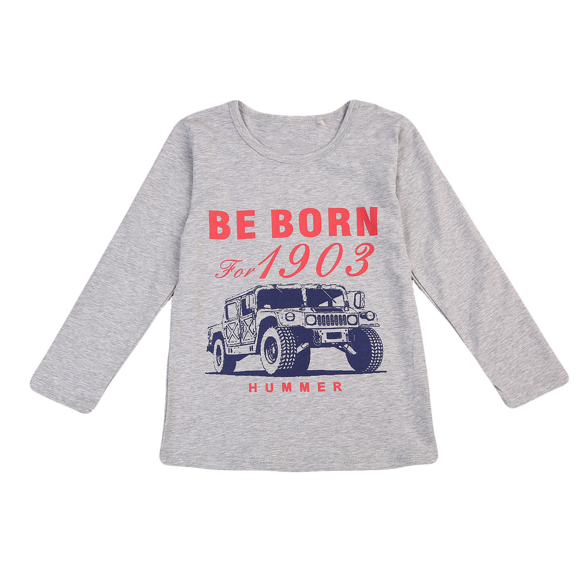 Cool Children Boy Kids Car Pattern T-shirt Tops Long Sleeve Cotton Tee Blouse - ebowsos