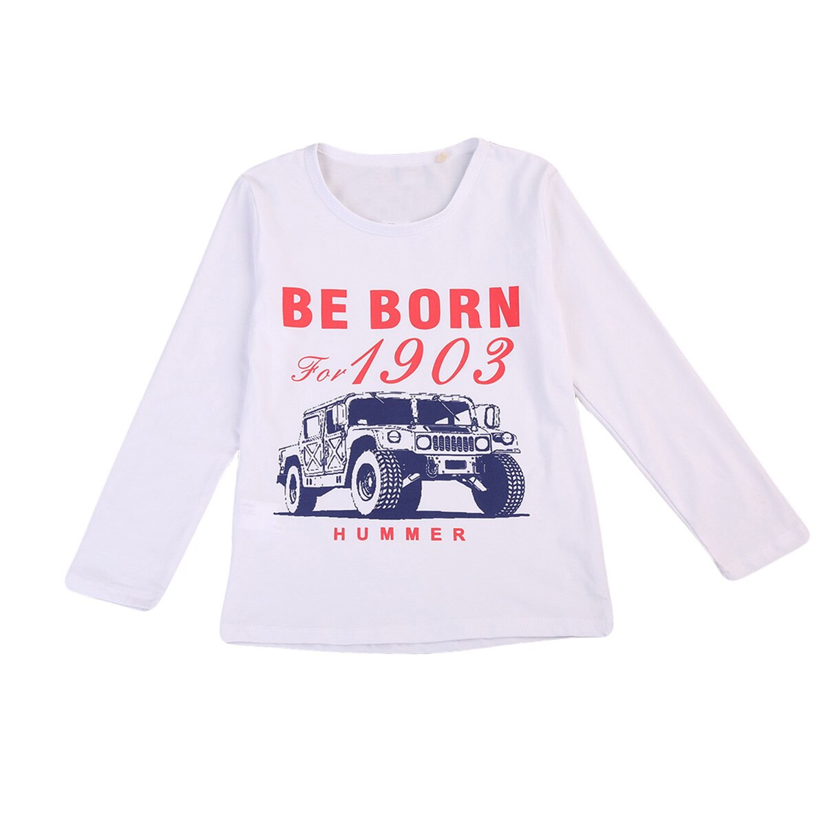 Cool Children Boy Kids Car Pattern T-shirt Tops Long Sleeve Cotton Tee Blouse - ebowsos