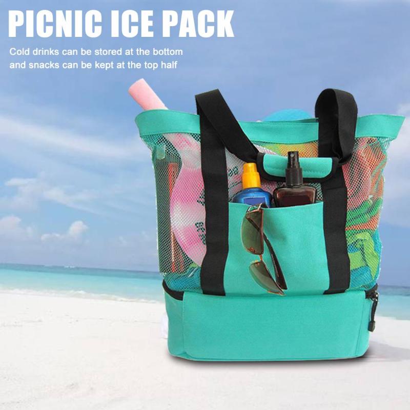 Cooler Bag Ice Pack Waterproof Big Capacity Outdoor Thickening Insulated Cooler Bag Food Picnic Mesh Pack Extra Large-ebowsos