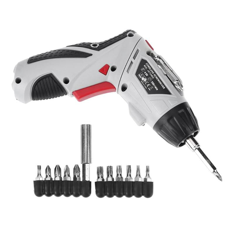 Cordless Handheld Electric Screwdriver Set Household Lithium-Ion Rechargeable Drill Power Gun Tools Rechargeable Portable - ebowsos