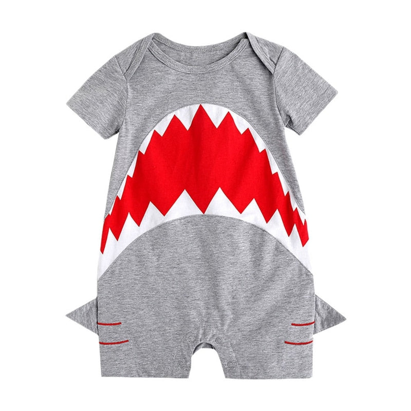 Cotton Baby Boys Shark Summer Children Clothing Romper Jumpsuit Playsuit Outfits Clothes 0-24M - ebowsos