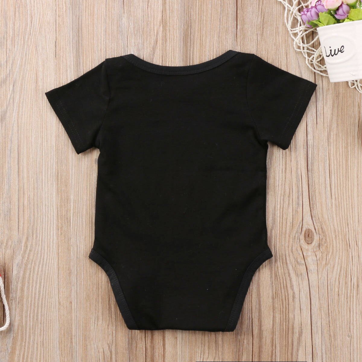 Cotton Infant Baby Boy Girl Short Sleeve Jumpsuit Bodysuit Clothes Letter Outfit Set Summer - ebowsos