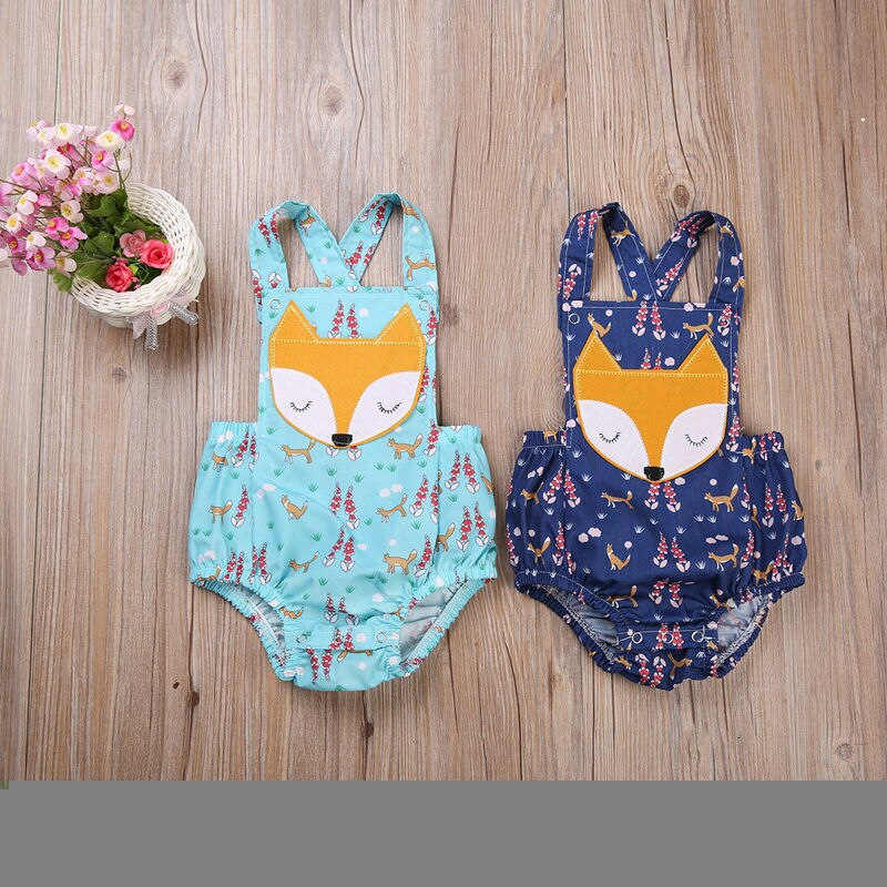 Cotton Newborn Baby Boy Girl Bodysuit Jumpsuit Clothes Outfits 0-24M - ebowsos