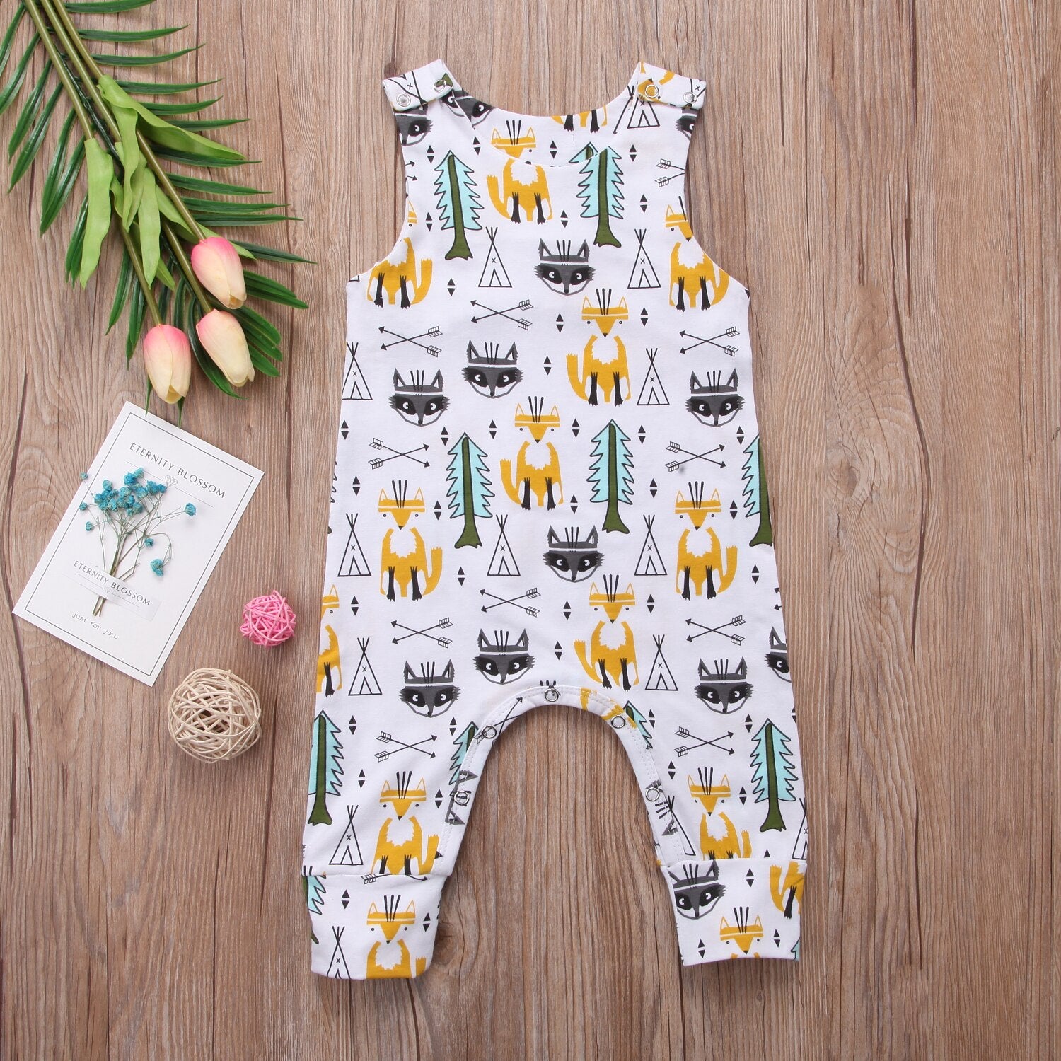 Cotton Newborn Baby Boy Girls Jumpsuit Vest Romper Sleeveless Summer Clothes Outfits - ebowsos