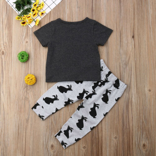 Cotton Toddler Kid Baby Boy Easter Clothes T-Shirt Tops+Long Leggings Outfit Set - ebowsos