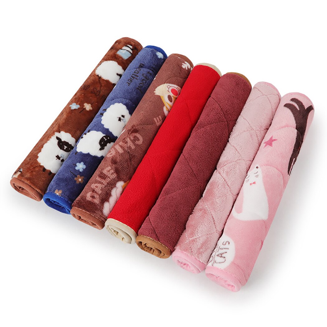 Cotton Velvet Pet Blanket Cartoon Print Warm Plus Cotton Pet Dog Cat Blanket Home Pet Supplies Color Random-ebowsos