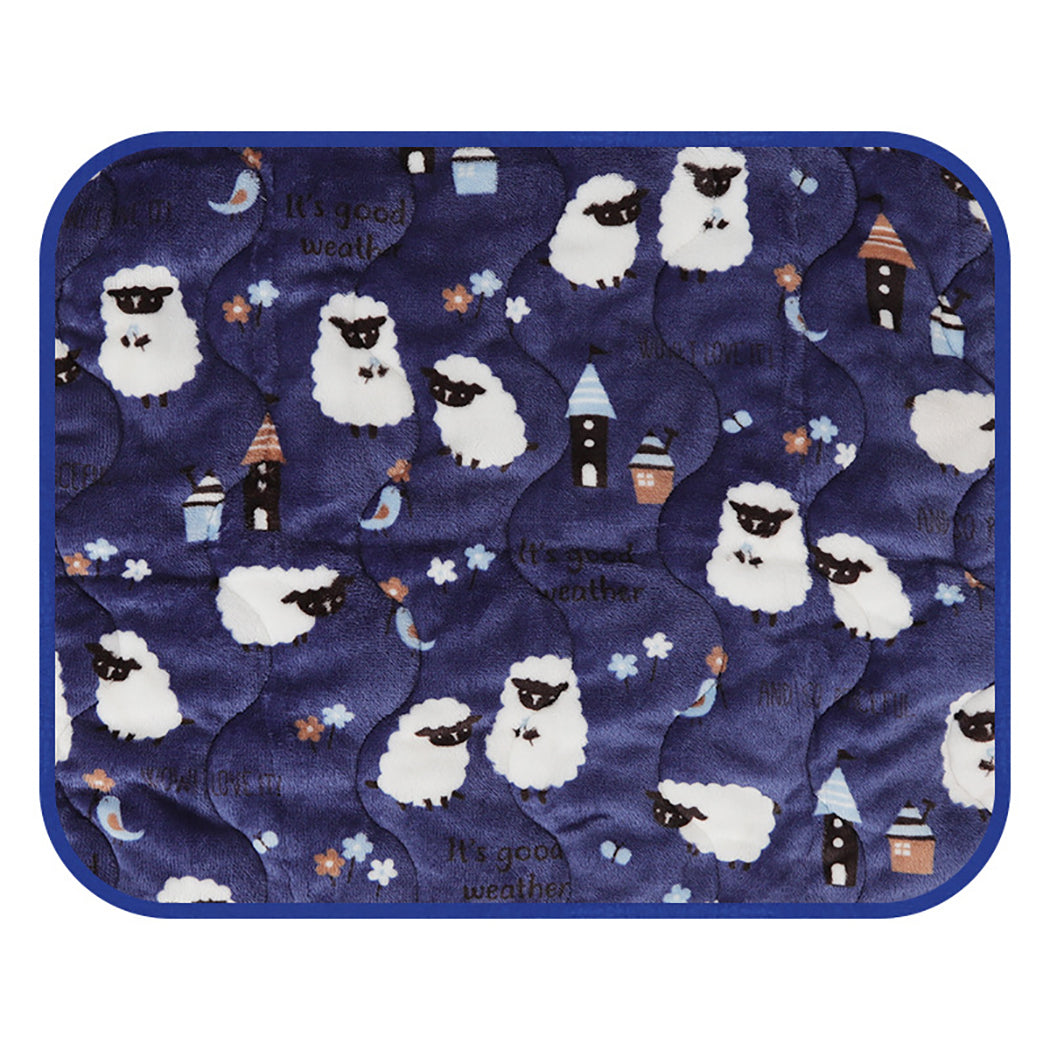 Cotton Velvet Pet Blanket Cartoon Print Warm Plus Cotton Pet Dog Cat Blanket Home Pet Supplies Color Random-ebowsos