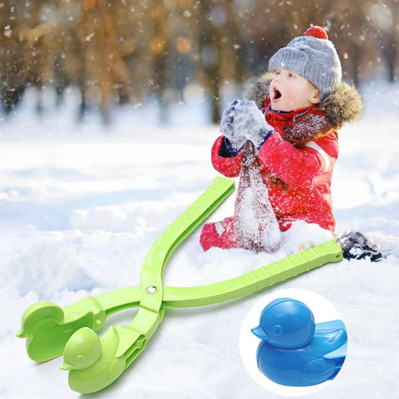 Creative Cartoon Duck Snowball Plastic Maker Clip Kids Winter Outdoor Sports Snow Ball Snow Sand Making Mold Toys Tool-ebowsos