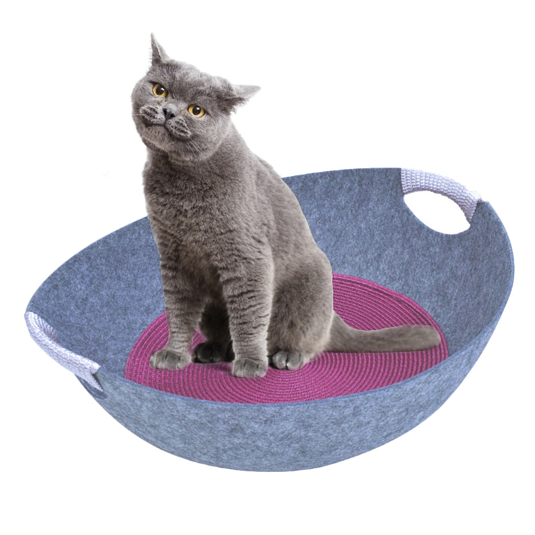 Creative Felt Cat Dog Sleeping Bed Pet House Nest Warm Pet Bed Nest Cat Basket With Cushion Four Seasons Universal Pet Supplies-ebowsos