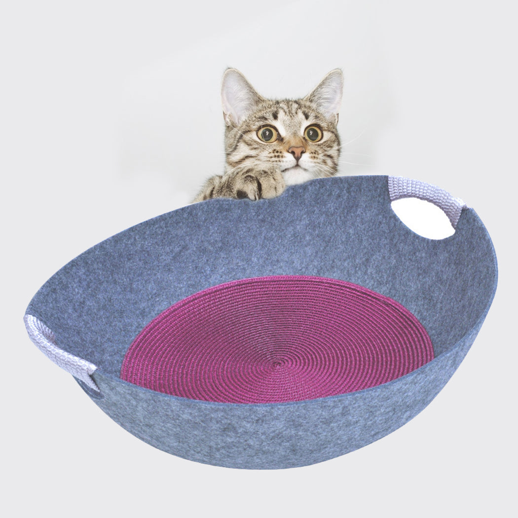 Creative Felt Cat Dog Sleeping Bed Pet House Nest Warm Pet Bed Nest Cat Basket With Cushion Four Seasons Universal Pet Supplies-ebowsos