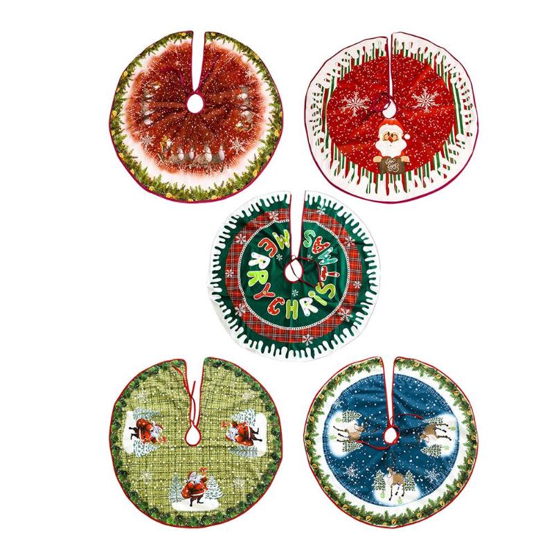 Creative Non-Woven Round Carpet Christmas Tree Skirt Fashionable Elegant Ornament Durable for Indoor Party Supplies Decoration - ebowsos