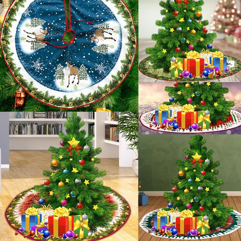 Creative Non-Woven Round Carpet Christmas Tree Skirt Fashionable Elegant Ornament Durable for Indoor Party Supplies Decoration - ebowsos