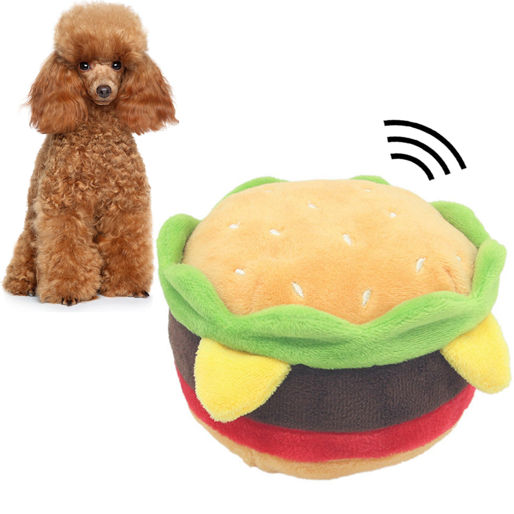 Creative Pet Plush Toy Cute Hamburger French Fries Dog Teething Toy Pet Squeaky Toy For Cats Dogs Pet Supplies 2020 New-ebowsos