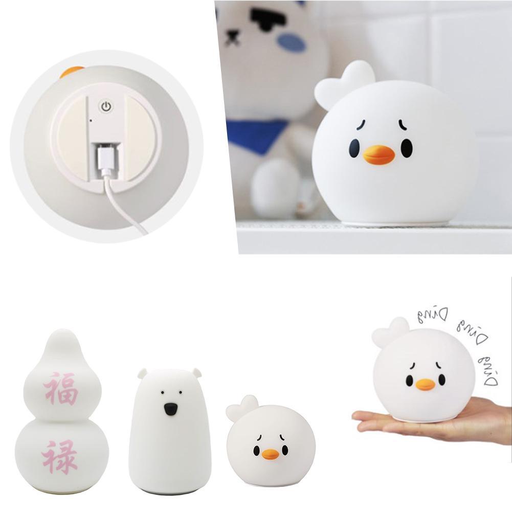 Creative Squeeze Light Up Animal Toy Soft Squezee Vibration Touch Sensor USB LED Baby Funny Light Up at Night Funny Toy-ebowsos