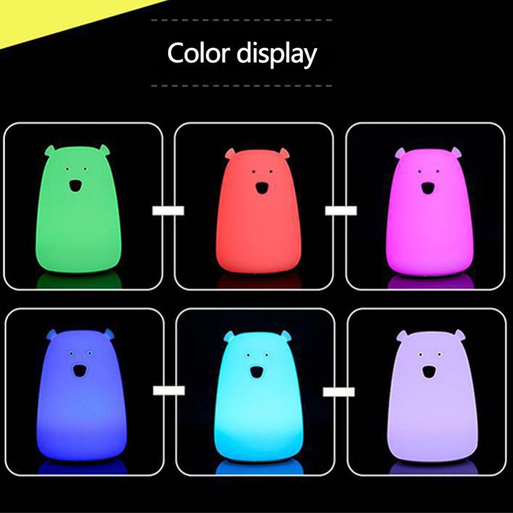 Creative Squeeze Light Up Animal Toy Soft Squezee Vibration Touch Sensor USB LED Baby Funny Light Up at Night Funny Toy-ebowsos