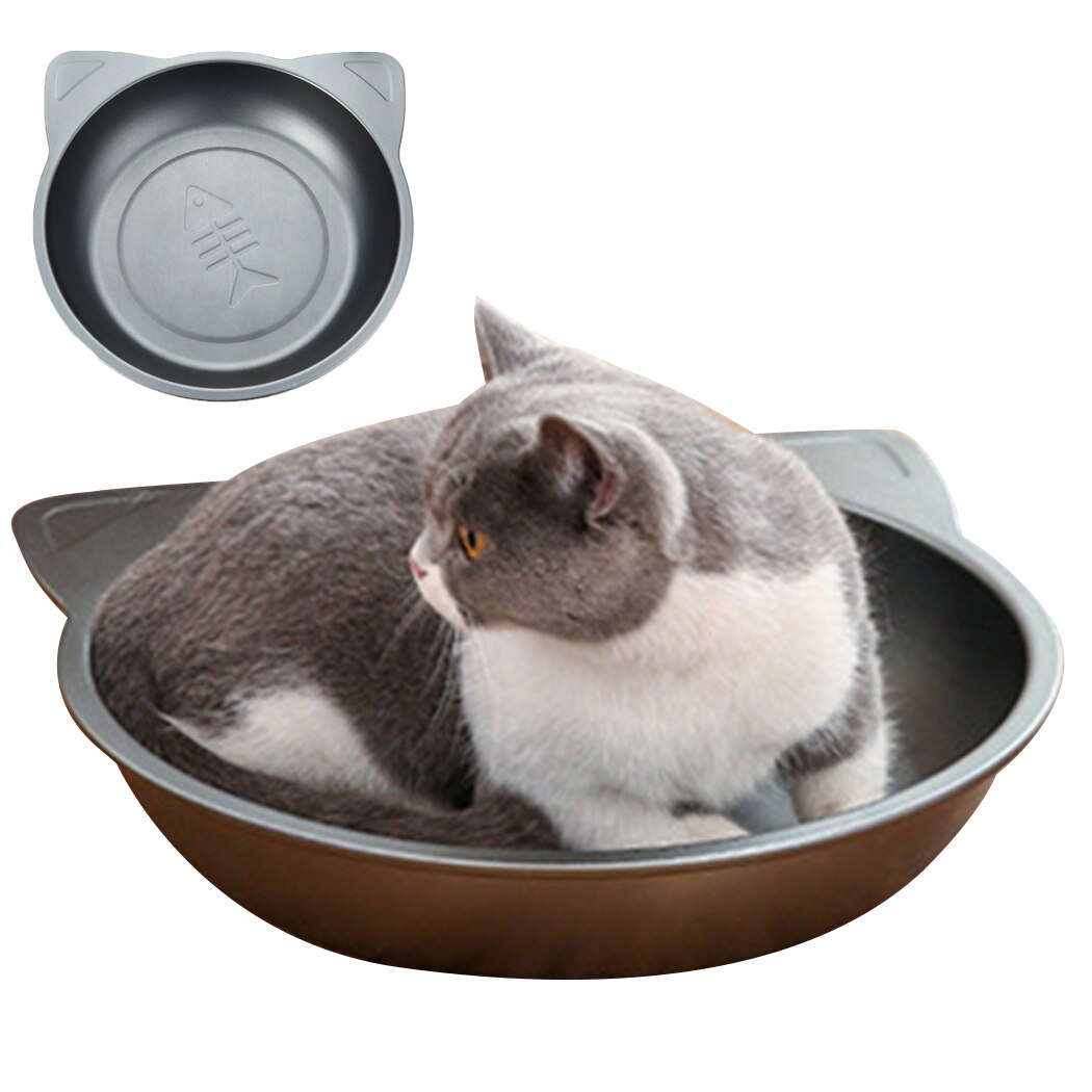 Creative Summer Cooling Aluminum Cat Pot Pet House Creative Cat Shape Cooling Pet Bed Cat Sleep Bed Pet Nest For Summer-ebowsos