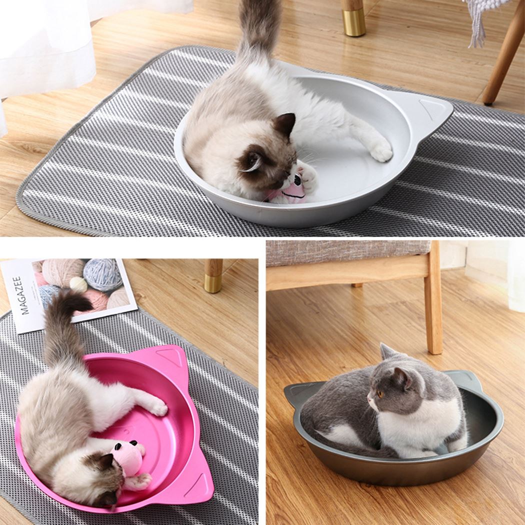 Creative Summer Cooling Aluminum Cat Pot Pet House Creative Cat Shape Cooling Pet Bed Cat Sleep Bed Pet Nest For Summer-ebowsos