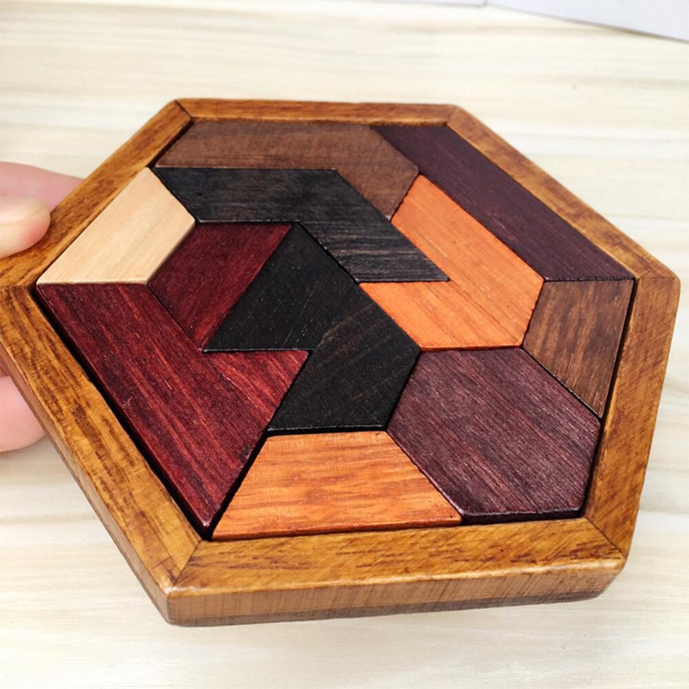 Creative Wooden Puzzles Tangram/Jigsaw Toys Board Wood Geometric Shape Puzzle Children Educational Toys Children's Day Gifts-ebowsos