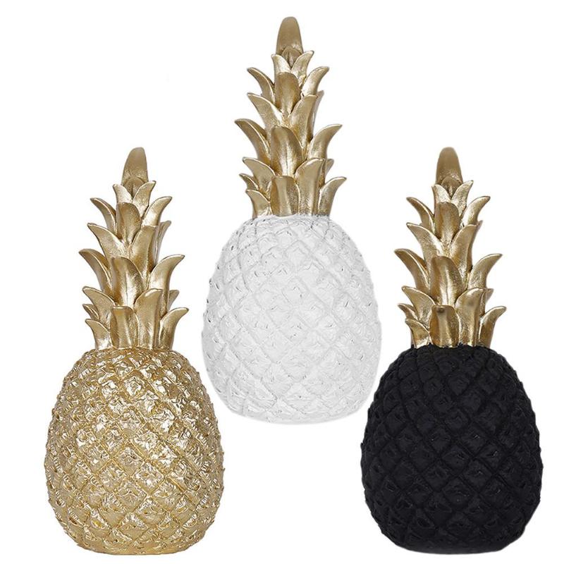 Creativity Modern Pineapple Ornament Synthetic Resin Individual Metal Finishes Craft Wedding Home Desktop Decor Gifts - ebowsos