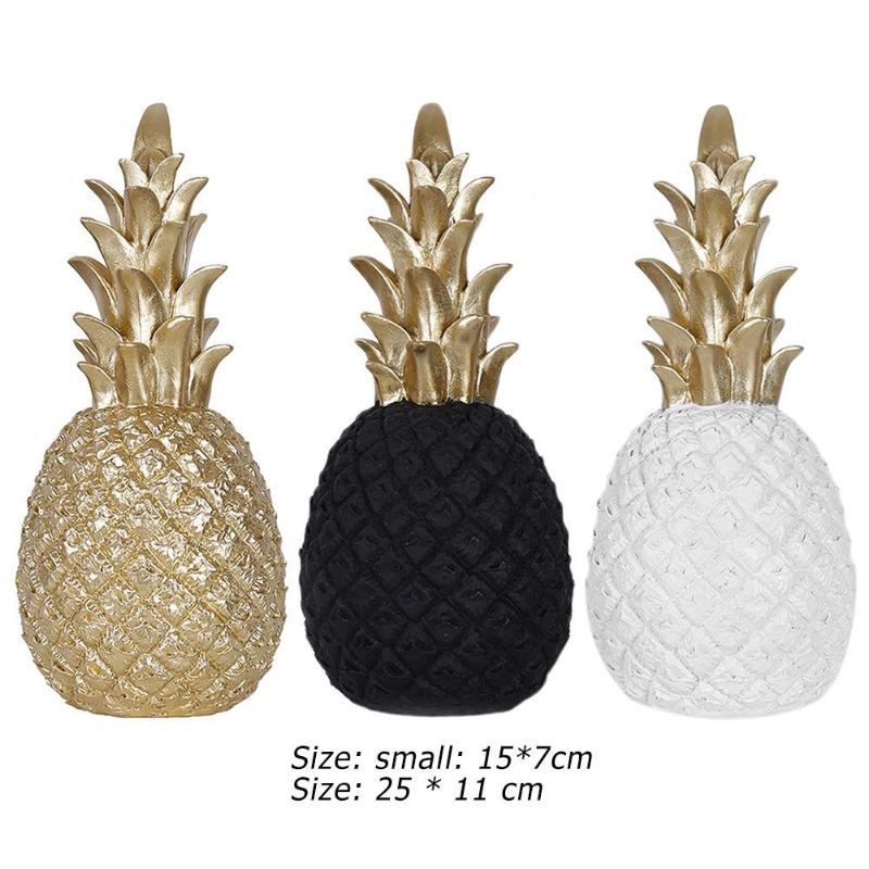 Creativity Modern Pineapple Ornament Synthetic Resin Individual Metal Finishes Craft Wedding Home Desktop Decor Gifts - ebowsos